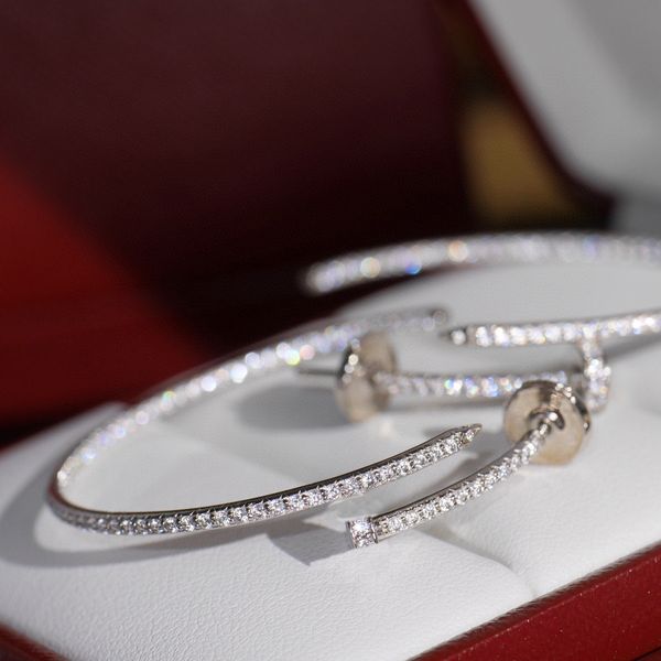 

2023 luxury quality charm drop earring with all diamond in two colors plated v gold material large size round shape ps7904a, Golden