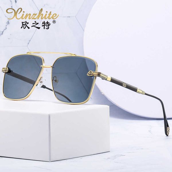 

trendy metal frame with personalized m family style sunglasses fashionable high-end glasses for men and women, White;black