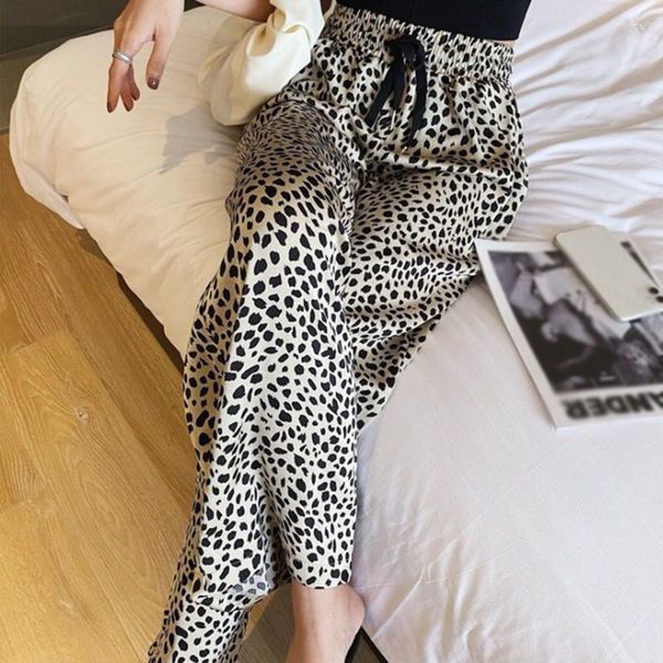 

Women's Pants 2023 Women High Waist Casual Fashion Leopard Print Pantalones Streetwear Female Fall Wide-Leg Loose Selling Trousers