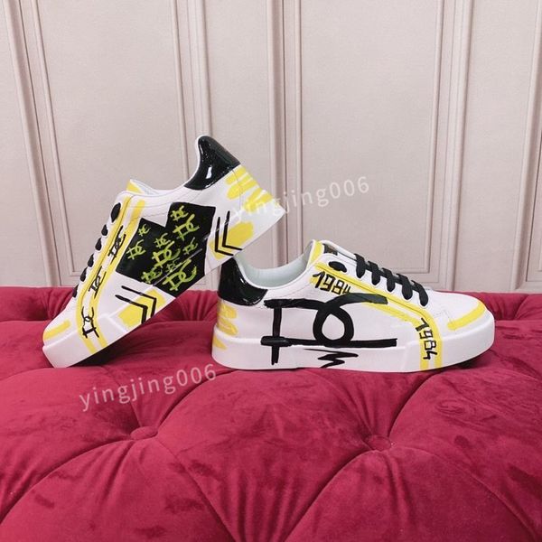 

2023new mens brand designer quality casual shoes travel leather lace-up sneaker fashion lady flat running trainers letters men gym sneakers, Black