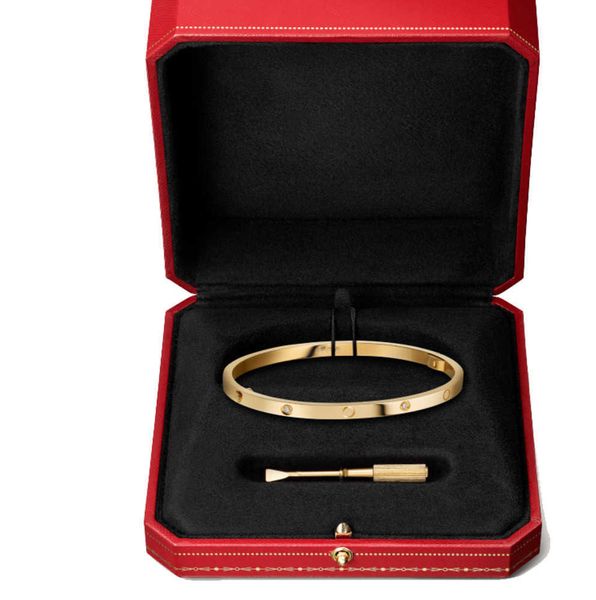 

bangle thin love bracelet with screwdriver 6 diamonds bangles designer luxury jewelry womans 3.65mm rose gold platinum bracelets for women a, Black