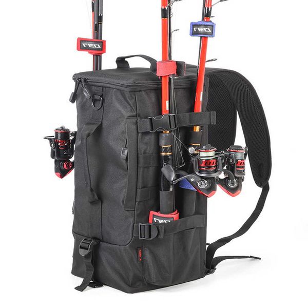 

outdoor bags multifunctional fishing bag large capacity rod lure fishing tackle pack outdoor shoulders backpack cross body sling fishing box