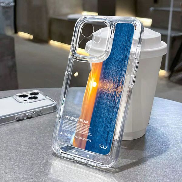 

panorama sunset ins wind for iphone 11promax phone case 14pro all-inclusive 13 minimalist 12 premium xr transparent case
