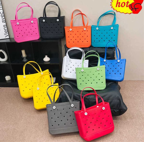 

large beach totes bags trendy ladies shoulder bag candy color eva beach tote bog one side holes holiday work urban waterproofee