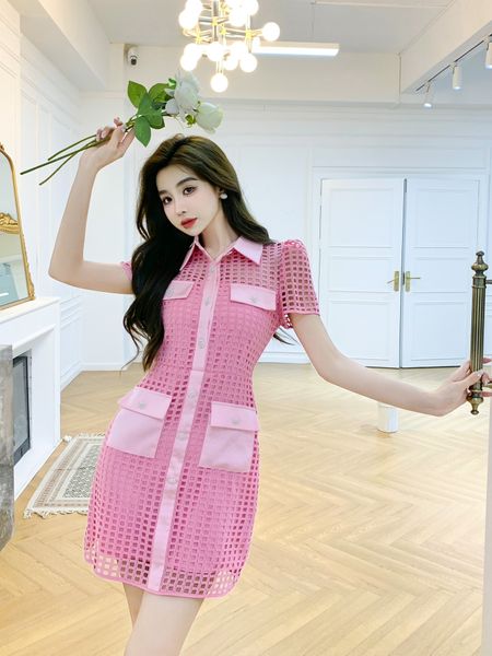 

chan home 2023 summer dresses for women new hollow out dresses dinner dress party dresses fashion grade logo dress lace dresses birthday mot, White;black
