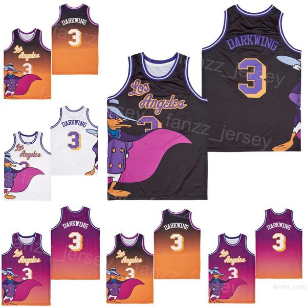 

basketball 3 cartoon darkwing movie jersey 1992 los angeles la retro for sport pure cotton black white purple breathable vintage hiphop pull