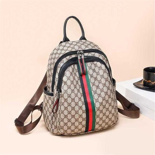 

designer bag backpack women's 2023 new ins women's bag versatile one shoulder travel print fashion anti theft backpack factory out