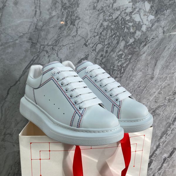 

2023 designer sneakers calfskin casual shoes shoes vintage leather all-match stylist sneaker patchwork leisure shoe lace-up 0418, Black