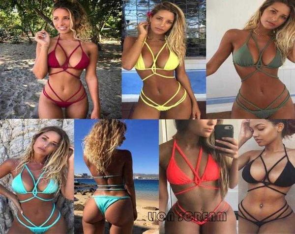 

fashionsolid color new bandage strap bikini beach swimsuit ladies designer swimwear 9762986, White;black