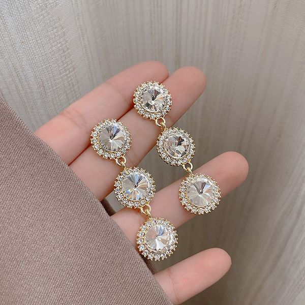 

retro vintage statement earrings gold geometric long dangle earrings for women wedding party christmas gift wholesale, Silver