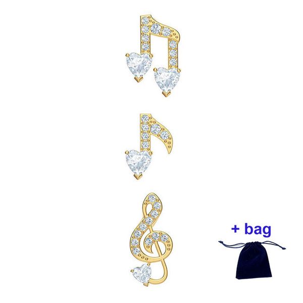 

swa fashion charm earrings note earrings exquisite gift box ing, Golden