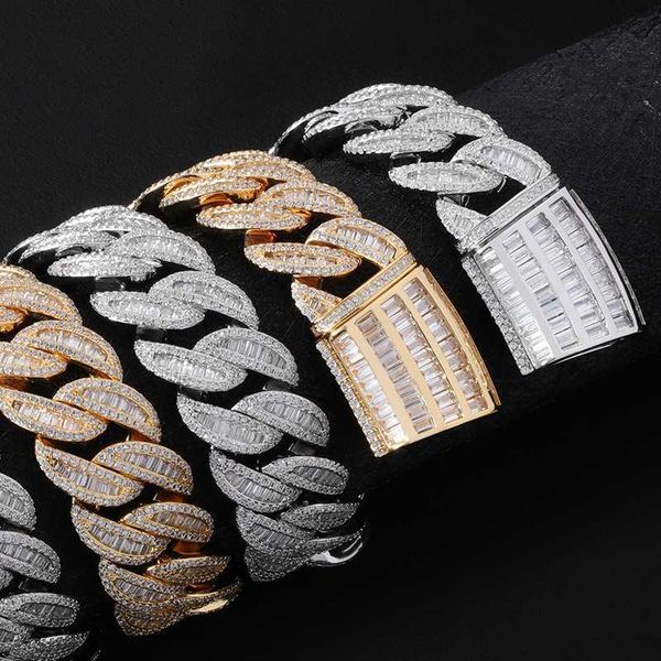 

hip hop jewelry 19mm cuban chain necklace cuban link chain necklace diamond cuban chain moissanite vvs 925 sterling silver