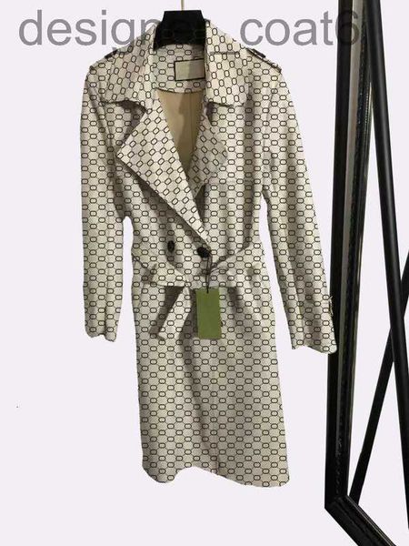 

women's trench coats designer22ss women's trench coats middle long autumn winter outerwaer trendy fashion letter pattern women coa, Tan;black