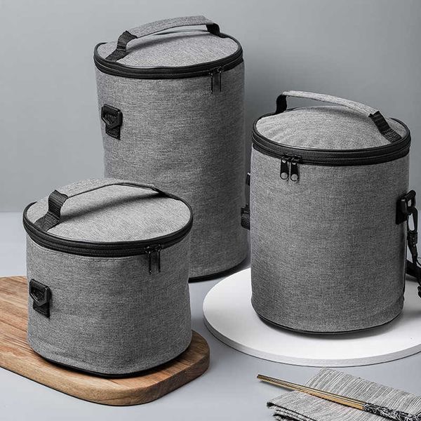 

ice packs/isothermic bags fashion oxford thermal bag for lunch portable picnic food freshkeeping cooler women men bento box round barrel ins