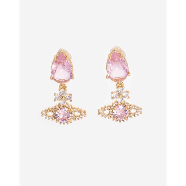 

western empress dowager vivian zircon shg small popular luxury design earrgs an wd overlapping fashion cool sweet female necklace, Silver