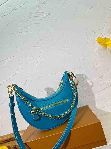 

designer embossing loop hobo shoulder bags underarm half moon bags luxury handbag purse pouch crossbody cosmetic baguette chain collection d