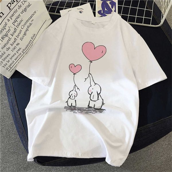 

new women's t-shirt animal cartoon shirt pattern printing shirt short-sleeved t-shirt women daily wearing clothing bodycon round neck t, White