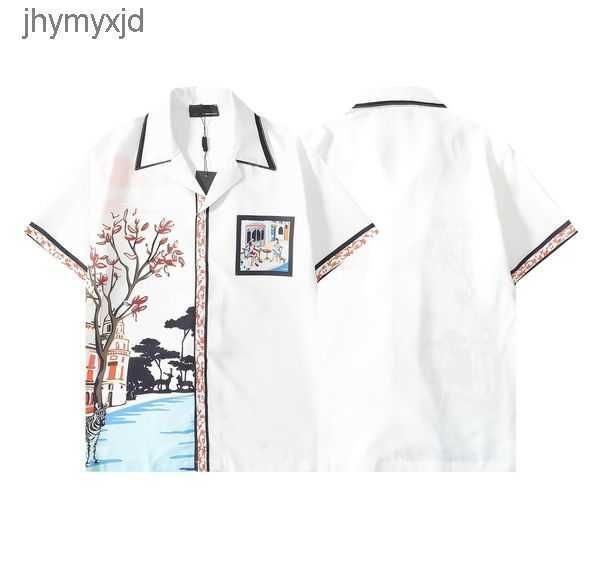 

designer men's shirts spring summer classic basic style printed short sleeve europe fashion cotton casual slim shirt -3xl 5 cyk7, White;black