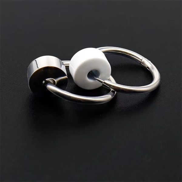 

2023ss letter charm men women 1 earrings white, Golden