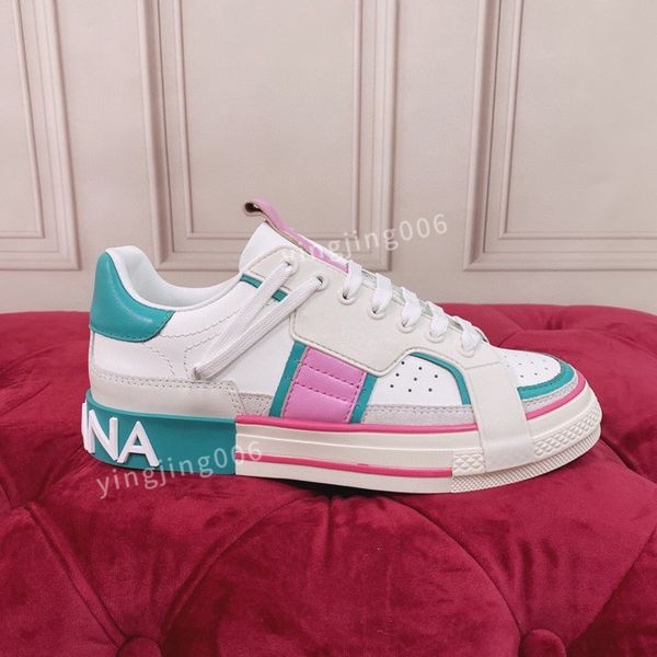 

2023mens womens brand quality casual shoes leather lace-up sneaker fashion lady flat running trainers letters men gym sneakers, Black