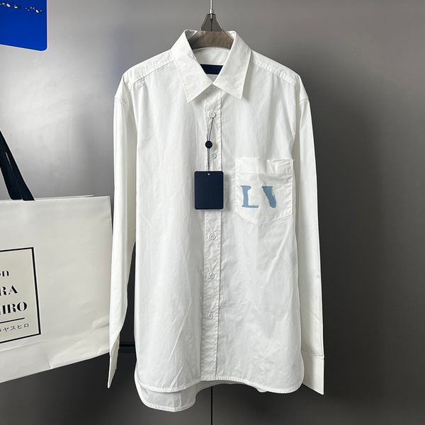 

men's t-shirt designer men's business shirt 2023 spring/summer new fashion casual long sleeve shirt, White;black