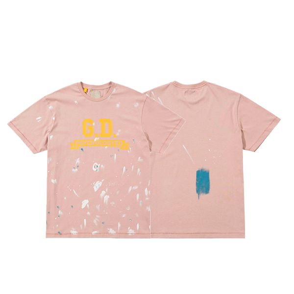 

23ss plus size summer cotton tee men t shirt painting painted premium quality psychology washed distressed fashion short sleeve streetwear t, Black;brown