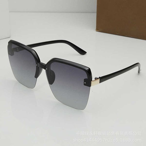 

fashion half-frame sunglasses 2022 new polarized sunglasses for women summer uv protection glasses with large round face korean edition7pgkd, White;black