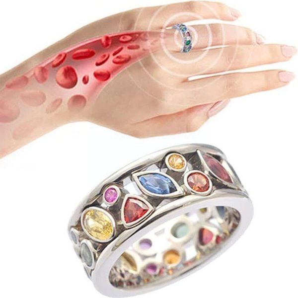 

cluster rings torina crystal quartz ionix therapy for weight loss lymph drainage magnetic women 230424, Golden;silver