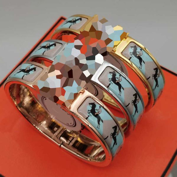 

12mm enamel clic bangle for women charm bracelets new version horse green, Golden;silver