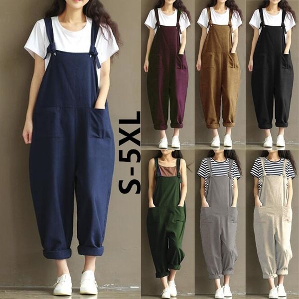 

Jumpsuit pant Womens Overalls Loose Dungarees Ladies Cami Romper Baggy Playsuit Jumpsuit Jenner Minaj Women Jumpsuit pantoufle SIZE 5XL Casual pants with straps, 03