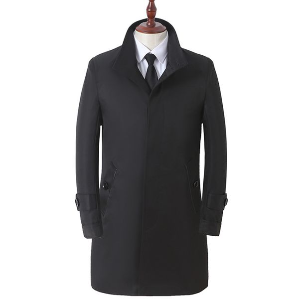 

men's trench coats spring and autumn fashion personality customized slim midlength leisure everything hooded detachable coat 230424, Tan;black