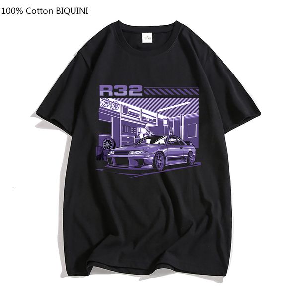 

men's t-shirts initial d r32 purple drift car t shirt men summer short sleeve tee hip hop t-shirt for male harajuku funny streetwear co, White;black