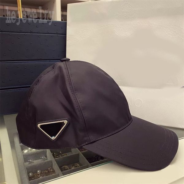

nylon designer hat fashion baseball hats for men black bule solid color with metal enamel triangle casquette trendy designer fitted hats lux, Blue;gray