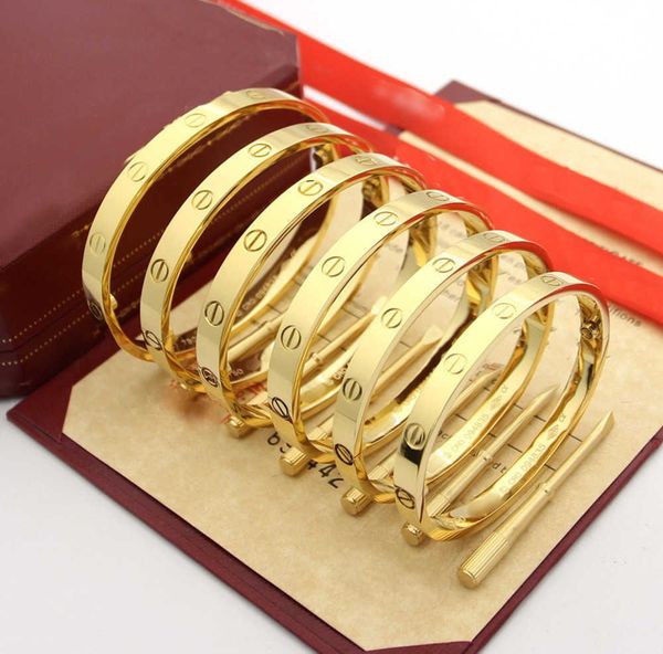 

bangle love series gold bangle au 750 18 k never fade 18-21 size with box screwdriver official replica luxury brand gift for with box 52ess, Black