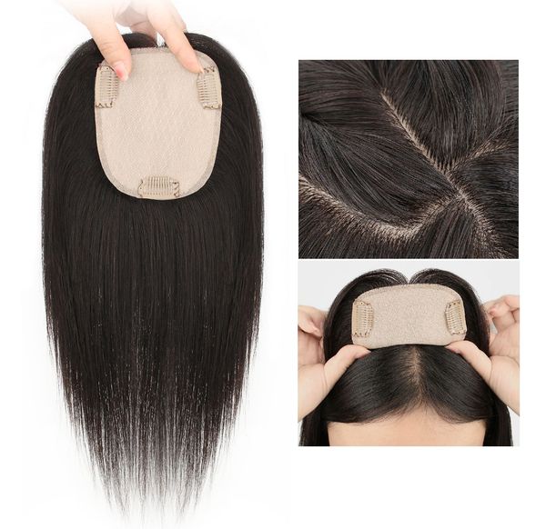 

4 inx4.7 in/3.5 inx5.5 in women human hair er new silk hairpiece piece clip in 10 in, 12 in, Black;brown