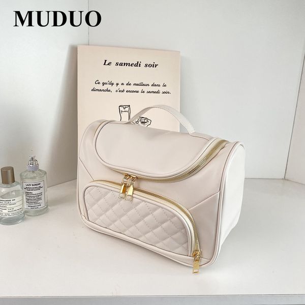 

cosmetic bags cases handheld cosmetic bag ladies largecapacity bag summer highend rhombus women's business trip wash storage make up ba