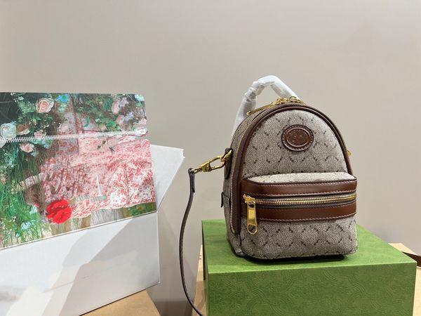 

fashion backpack women's classic canvas leather metal zipper crossbody bag designer luxury travel bag picnic bag id royalfashion_bag