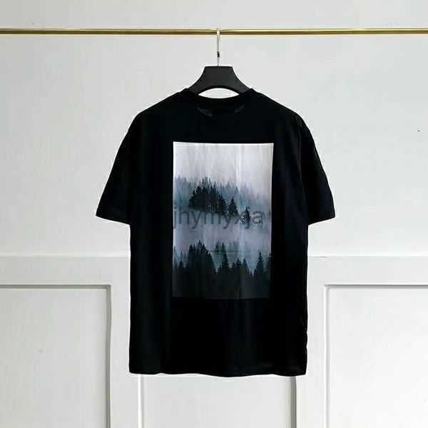 

high-quality men's t-shirts designer fog short sleeve t-shirt fashion picture misty forest pure cotton loose tees s-2xl 2 4wh0, White;black