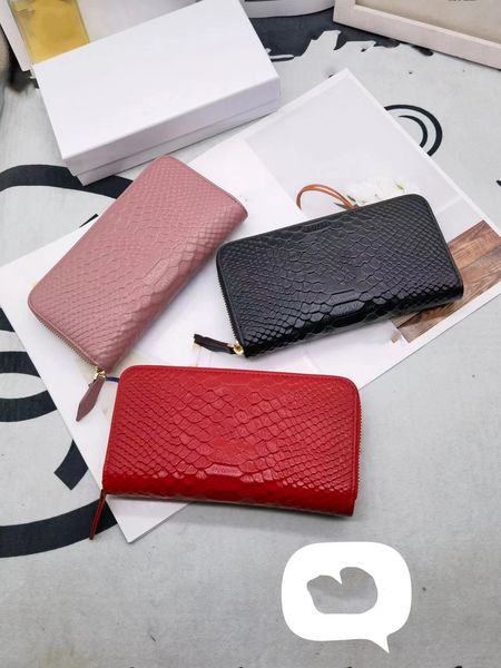 

new women purse starlight with box designer fashion genuine leather all-match ladies single zipper classic purses leather wallets womens wal, Red;black