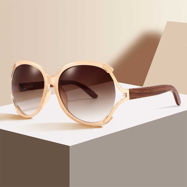 

fashion half-frame sunglasses new bamboo and wood sunglasses fashionable plastic metal splice large frame for women's wear9pp1, White;black