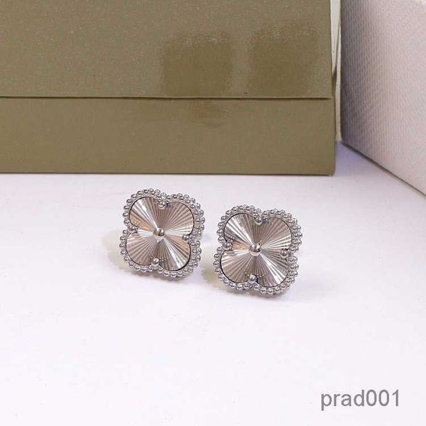 

designer stud luxury earrings four-leaf cleef womens fashion 18k gold earring jewelry 1otuj, Golden;silver