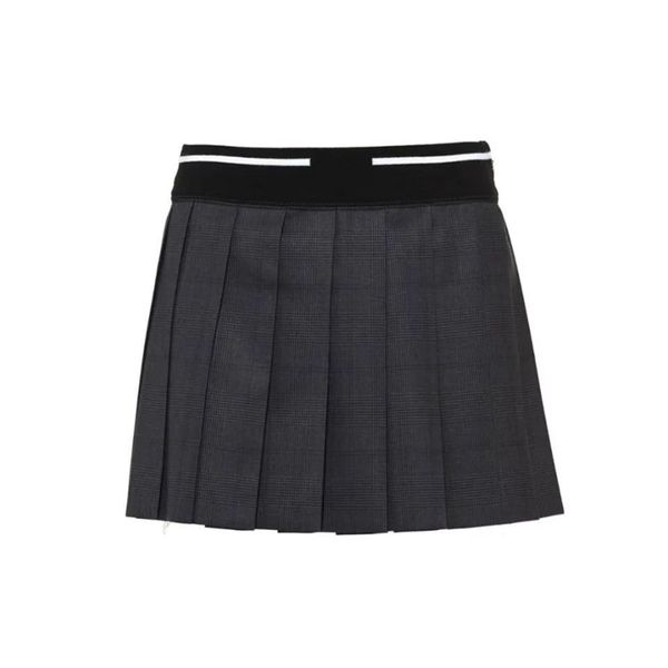 

designer short skirts womens skirt fashion grey elastic waist pleated versatile women sports casual high waist student half length shorts, Black
