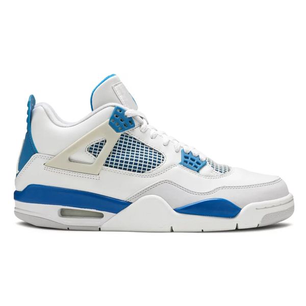 

2023 authentic shoes 4 4s military blue basketball sports sneakers mens white neutral grey with original box us7-13
