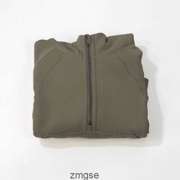 

hoodys velvet lululemens plus womens jackets autumn and winter yoga hoodie scuba thickening sports half zipper terry designer sweater cing, Black;brown