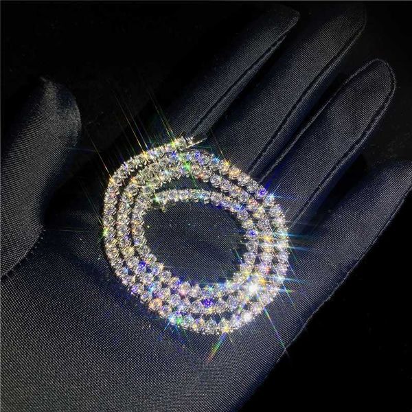 

fresh item 3 prong set flawless d color moissanite chain hip hop 925 sterling silver vvs prong 3mm moissanite tennis chain