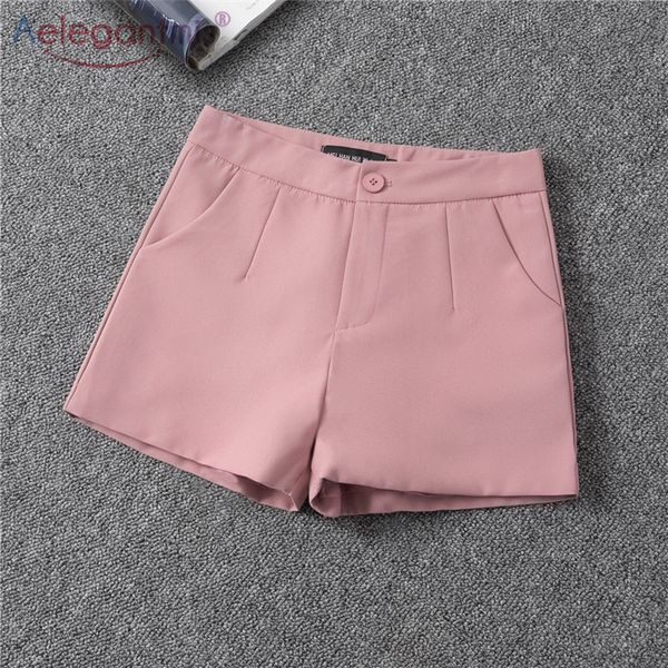 

women's shorts aelegantmis office lady folds loose shorts women fashion high waist shorts casual 5 y2k short pants oversized 230425, White;black