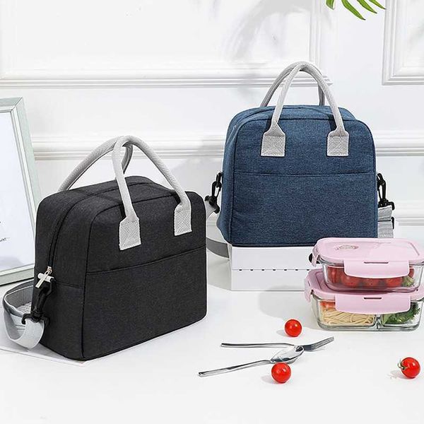 

ice packs/isothermic bags lunch bag with should strap handle cooler bag women portable food bag for work student thermal lunch box thermal b