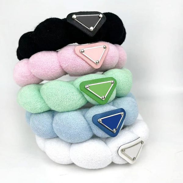 

2pcs vintage brand designer letter printing headbands for women fashion wide brimmed thicken spring hairbands headwrap cloth fabric headwear, Slivery;white
