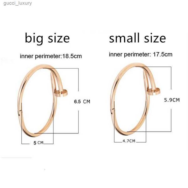 

titanium steel nail bangle bracelet inlay diamond screw cuff bracelets women men jewelry valentine's day gift no box set, Black