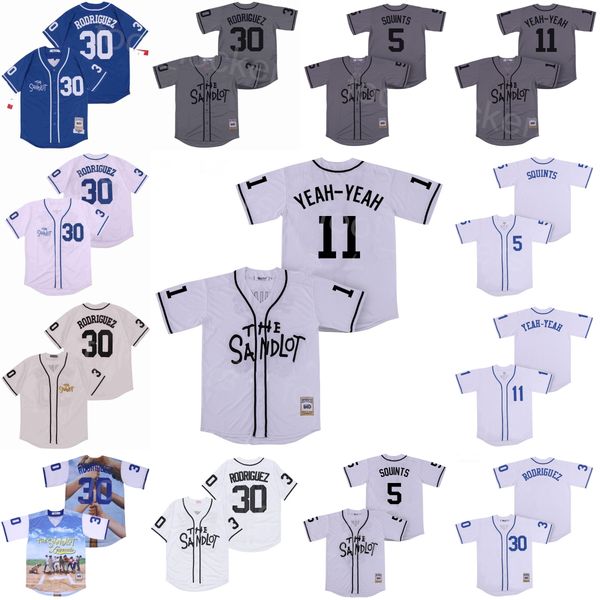 

baseball moive 11 alan yeah-yeah jersey sandlot 30 rodrigue 5 michael squints kooy benny the jet all stitched team breathable cool base retr, Black